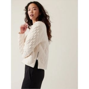 Athleta Retroplush Crewneck Quilted Sweatshirt